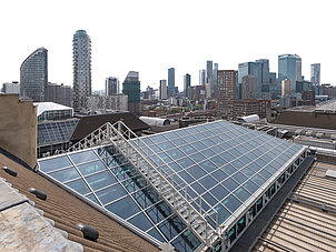 removal and replacement of a high-level rooflight