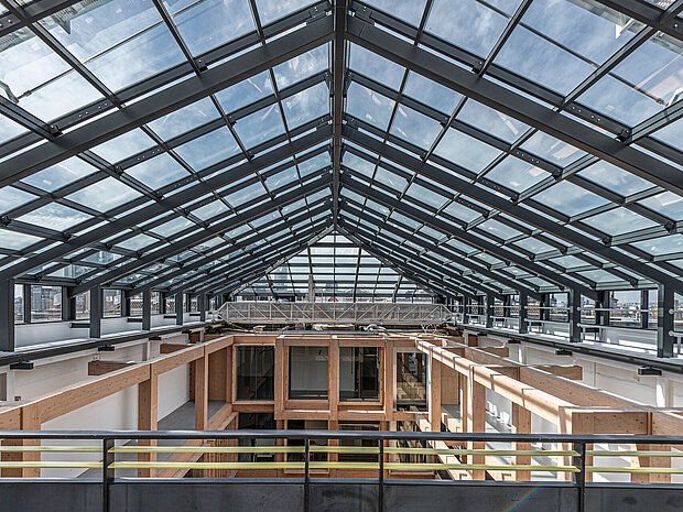Full design and engineering removal and replacement of a high-level rooflight